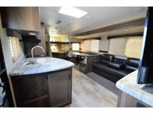 interior of kz connect 281BH travel trailer