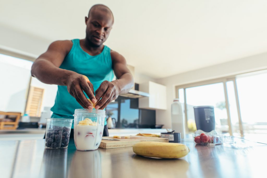 Man preparing breakfast