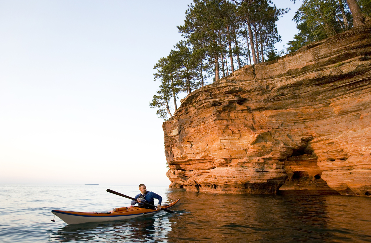 Sea Kayaking in The Apostle Islands National Lakeshore. RV Lifestyle