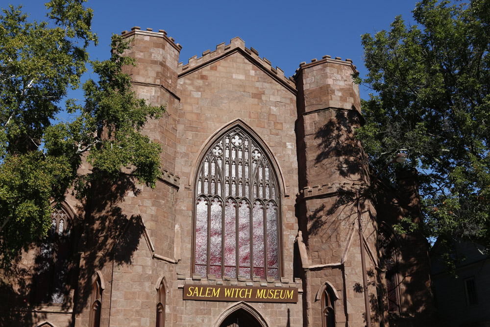 The exterior of the Salem Witch Museum. This makes a great Halloween RV trip