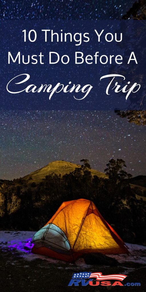 RVUSA 10 things you need to do before a camping trip