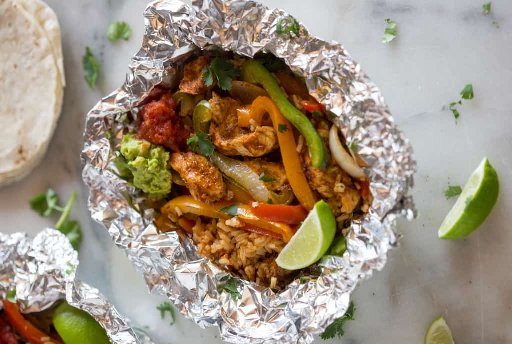 campfire foil pack recipes - Chicken Fajitas Foil Packets