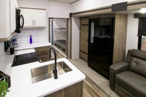 family-friendly bunkhouse fifth wheel interior
