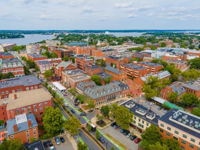 aerial view of city center of Salem, Massachusetts