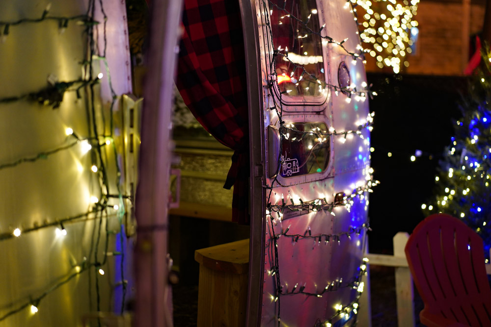 Best Christmas Lights in the US: An Airstream RV wrapped in Christmas lights