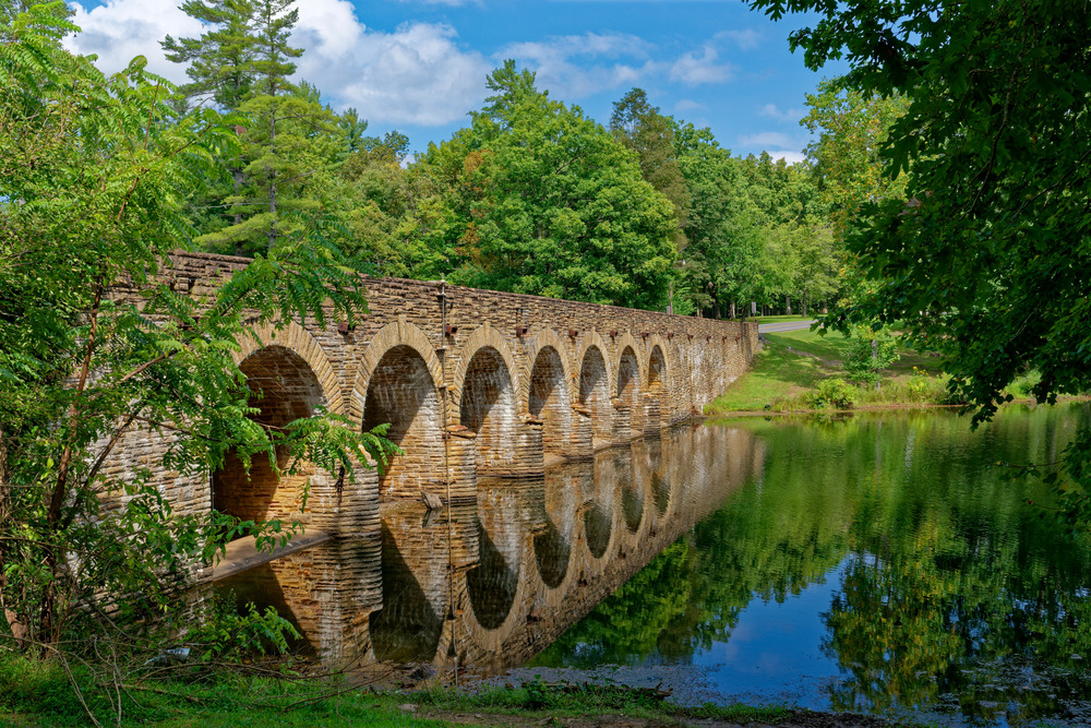 Cumberland mountain state park stone bridge in Tennessee