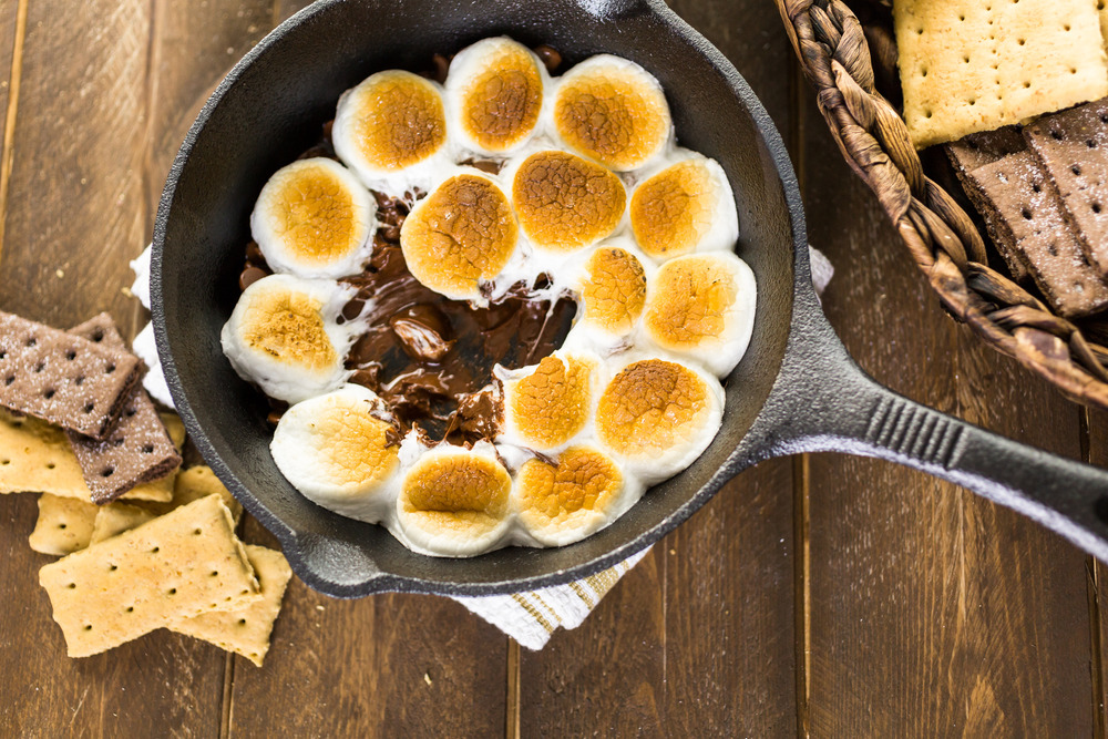 Smores dip in a skillet