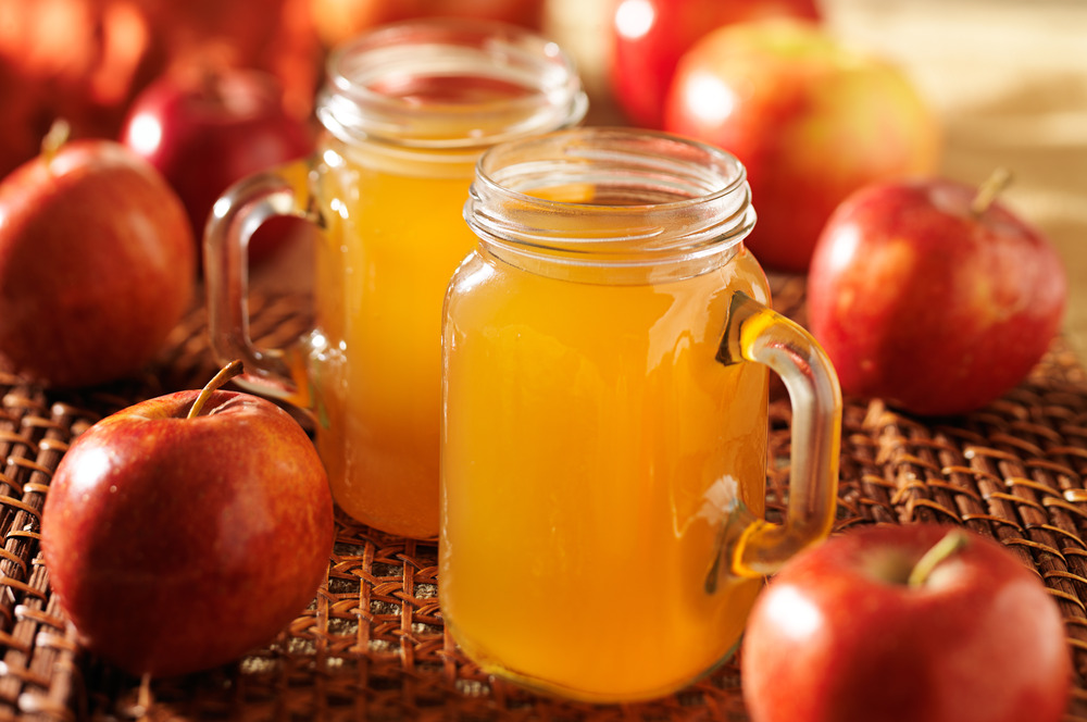 apple cider in mason jars