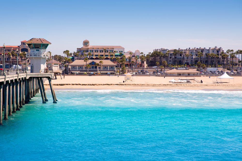 A photo of the pier in Jim Harbaugh's RV home, Huntington Beach