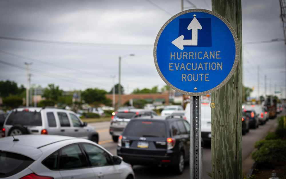 hurricane evacuation route sign to help rvers create their hurricane evacuation plan