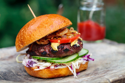 Campfire Cooked Apple Burger Ready to Eat