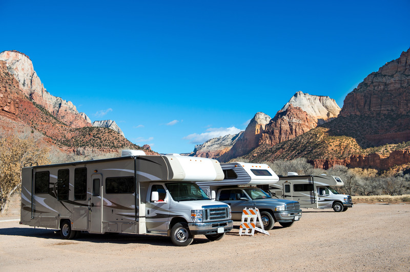 Picture of RVs camping in the Zion National Park