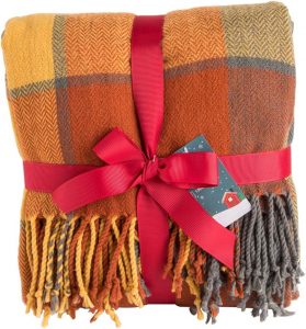 G Lake Orange Plaid Blanket
