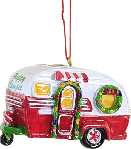 Red and White Camper Ornament