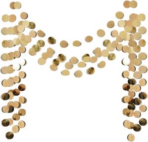  6PC Glitter & Gold Paper Circle Dots Garland (52ft)