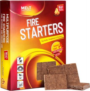 Melt Candle Company Fire Starter Pack of 160 Charcoal Fire Starters