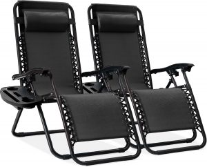 2 Adjustable Steel Mesh Zero Gravity Lounge Chair Recliners