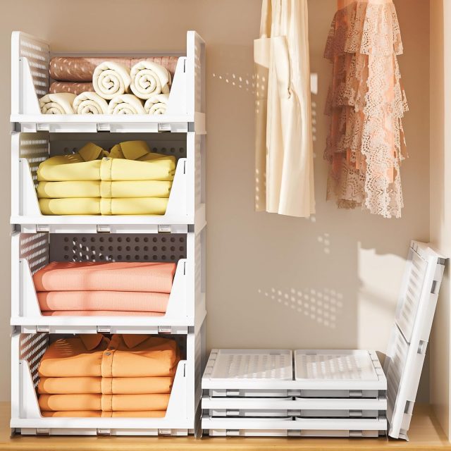 Neprock Stackable Plastic Storage Drawers for Organizing