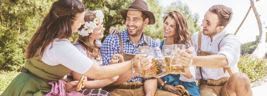 Friends toasting at Oktoberfest