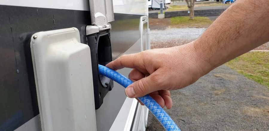 filling up tank in rv