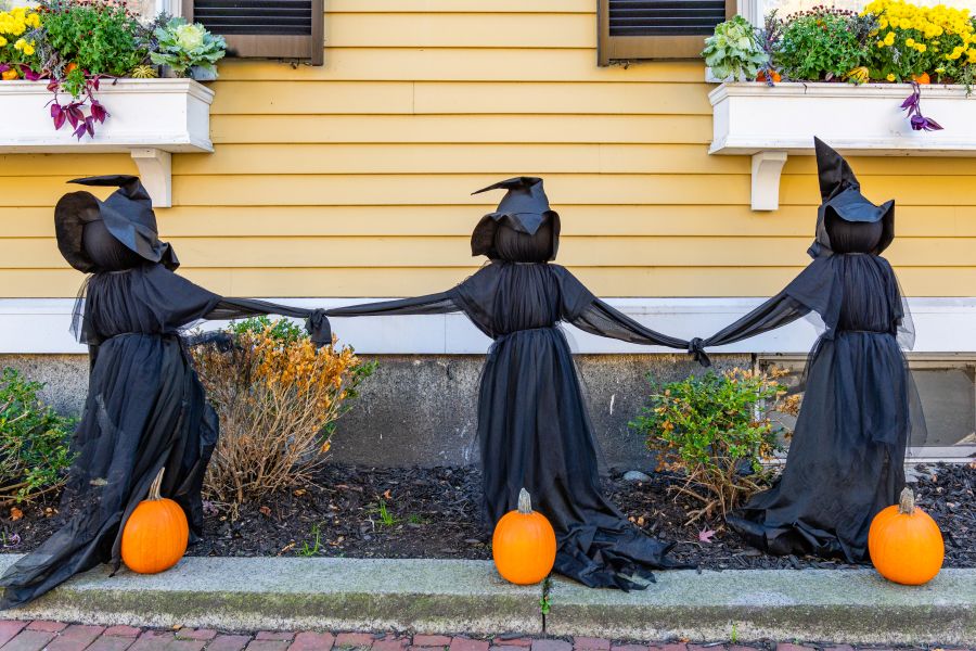 Halloween decorations of witches