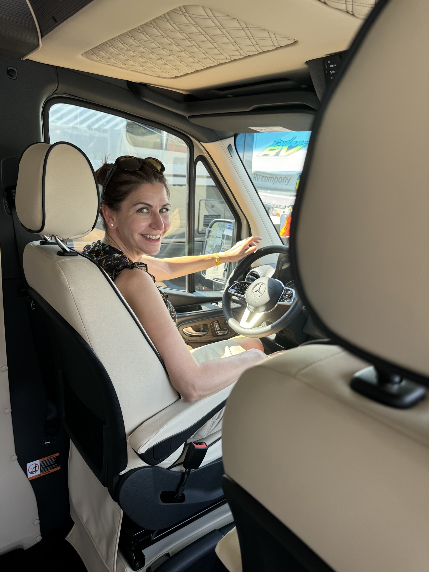 Melinda drives her motorhome.
